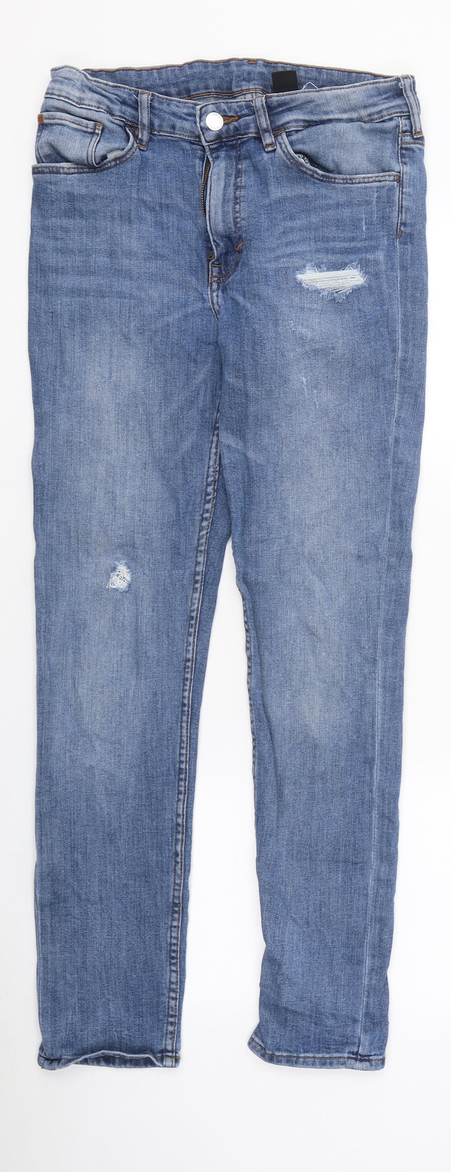 Womens UK Size 30 in H&M Regular Fit Skinny Blue Jeans