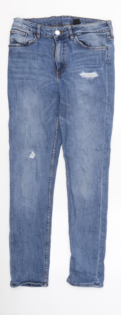 Womens UK Size 30 in H&M Regular Fit Skinny Blue Jeans