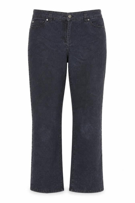 Country Casuals Womens Black Animal Print Cotton Straight Jeans Size 12 L30 in Regular Zip