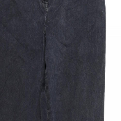 CC Womens Black Animal Print Cotton Straight Jeans Size 12 L30 in Regular Zip