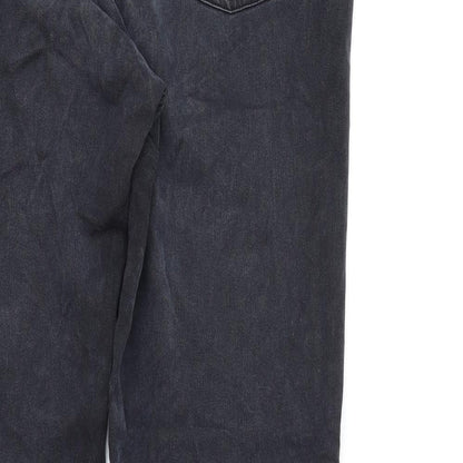 CC Womens Black Animal Print Cotton Straight Jeans Size 12 L30 in Regular Zip