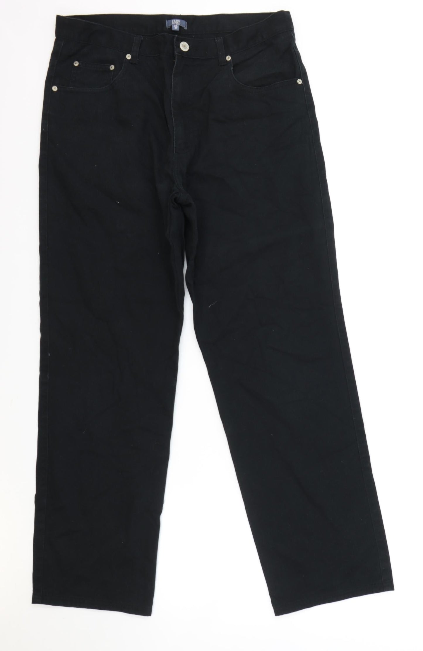 Womens UK Size 34 in Easy Regular Fit Straight Black Jeans