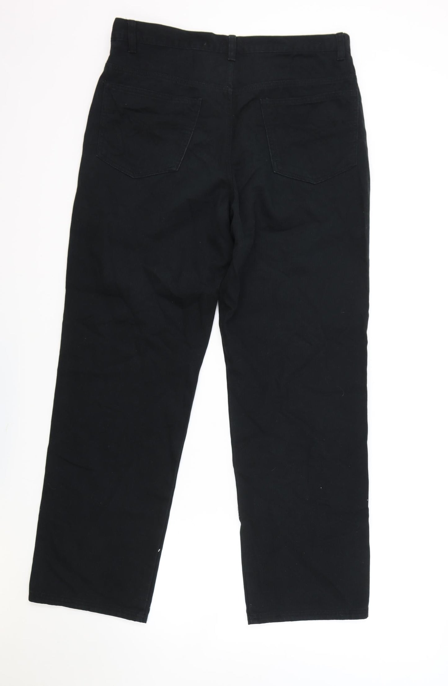 Womens UK Size 34 in Easy Regular Fit Straight Black Jeans