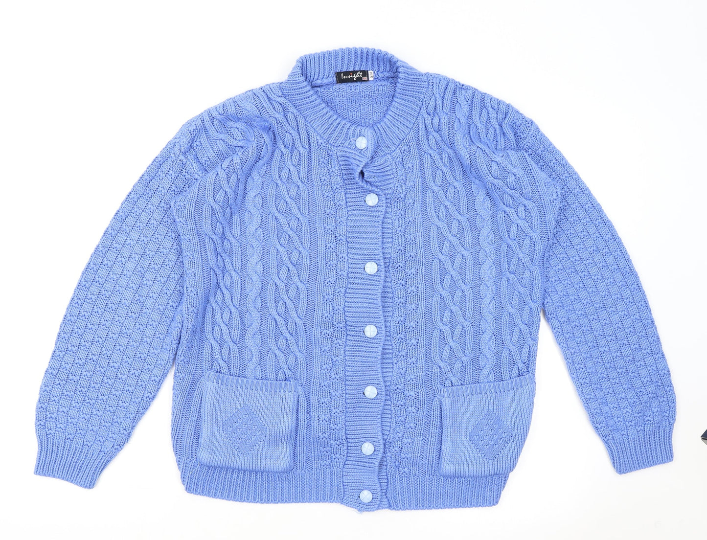 Womens UK Size M Insight Blue Cardigan Jumper