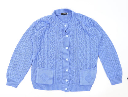 Womens UK Size M Insight Blue Cardigan Jumper