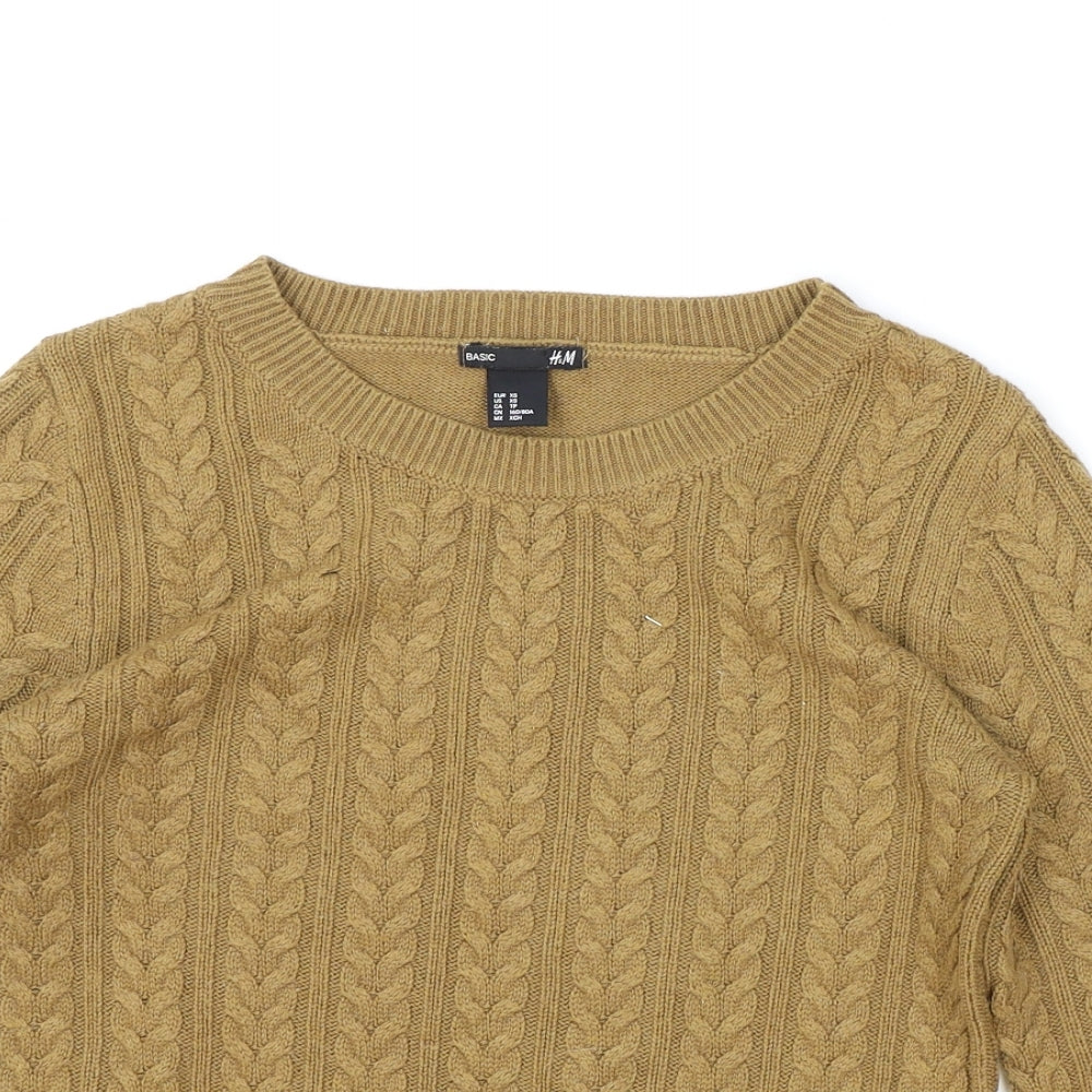 Womens UK Size XS H&M Yellow Pullover Jumper