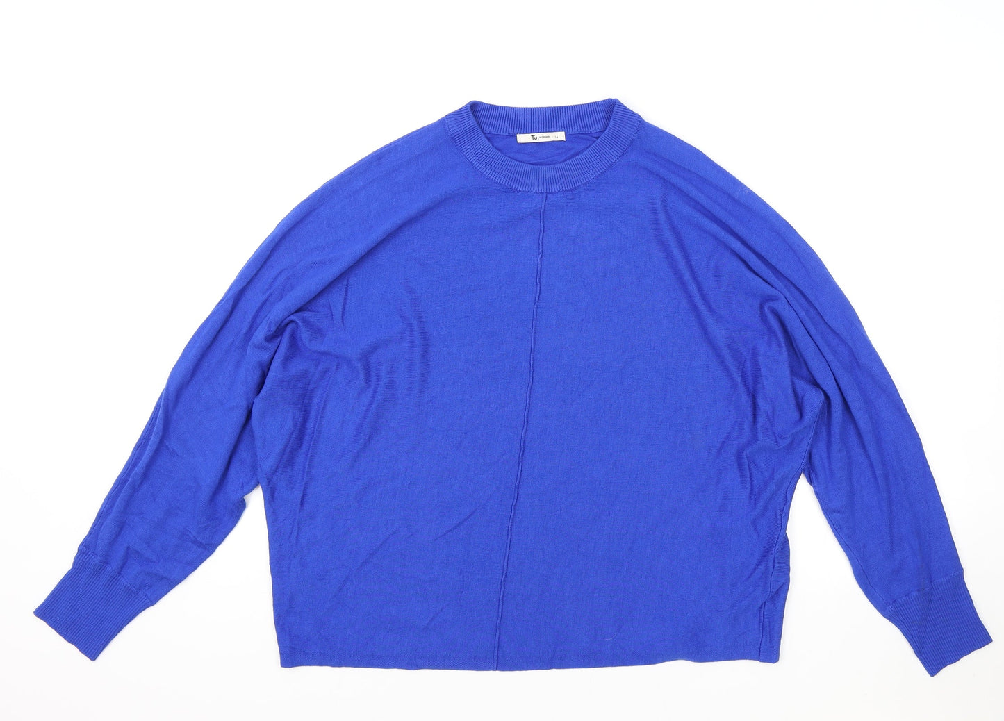 TU Womens Beige Round Neck Viscose Pullover Jumper Size 14