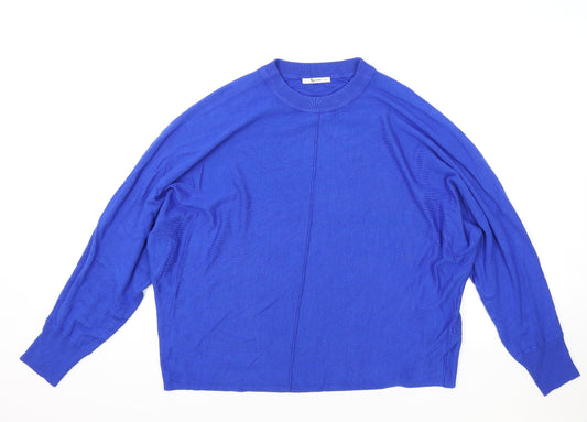 TU Womens Beige Round Neck Viscose Pullover Jumper Size 14