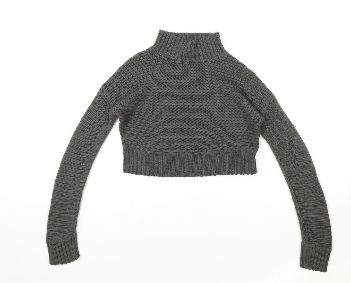 915 Generation Girls Green High Neck Acrylic Pullover Jumper Size 10-11 Years Pullover - Cropped