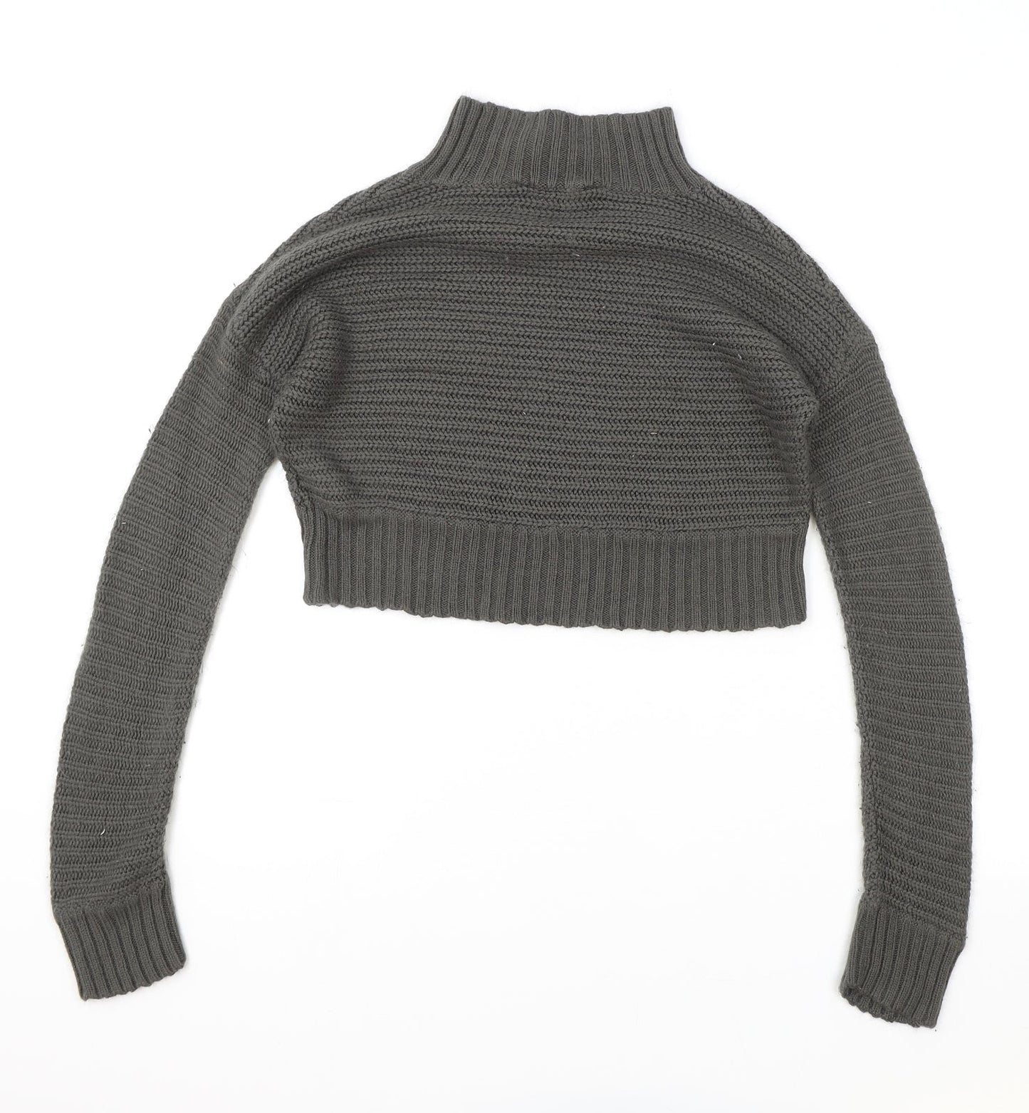 915 Generation Girls Green High Neck Acrylic Pullover Jumper Size 10-11 Years Pullover - Cropped