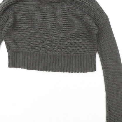 915 Generation Girls Green High Neck Acrylic Pullover Jumper Size 10-11 Years Pullover - Cropped