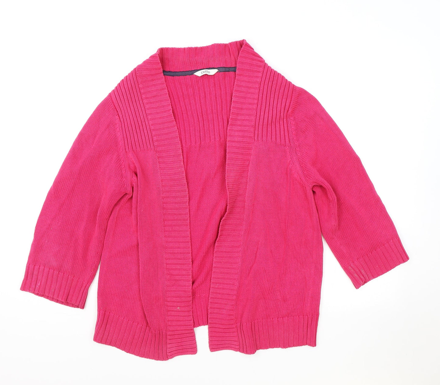 Womens UK Size 16 petite Pink Cardigan Jumper
