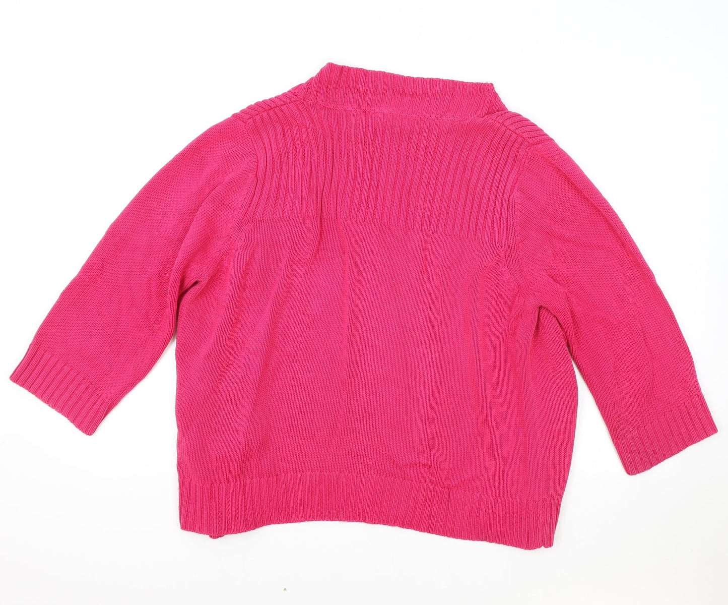 Womens UK Size 16 petite Pink Cardigan Jumper