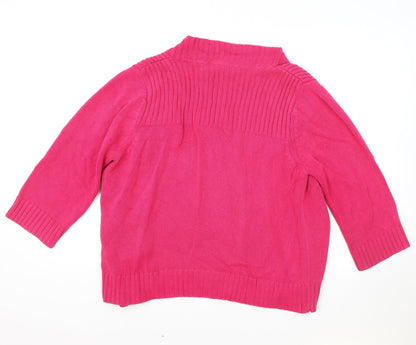 Womens UK Size 16 petite Pink Cardigan Jumper