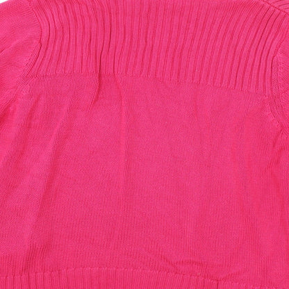 Womens UK Size 16 petite Pink Cardigan Jumper
