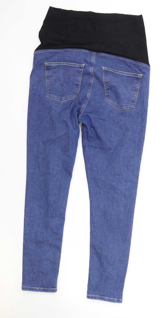 Topshop Womens Blue Cotton Skinny Jeans Size 30 in L25 in Regular