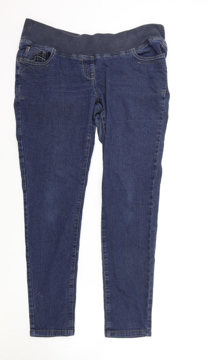 Marks and Spencer Womens Blue Cotton Skinny Jeans Size 38 in L31 in Regular