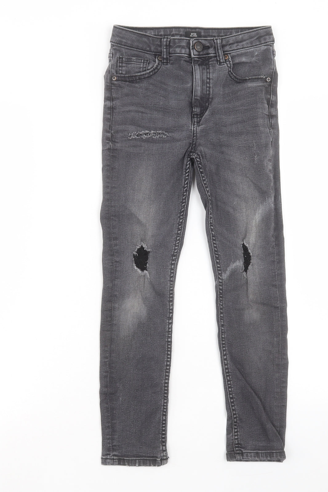 River Island Boys Black Cotton Skinny Jeans Size 9 Months Regular Button