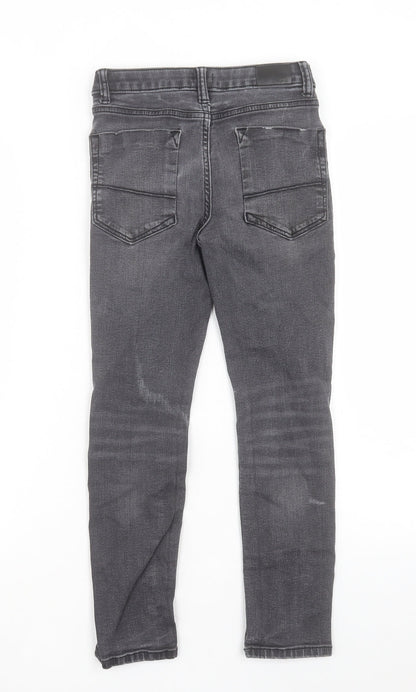River Island Boys Black Cotton Skinny Jeans Size 9 Months Regular Button