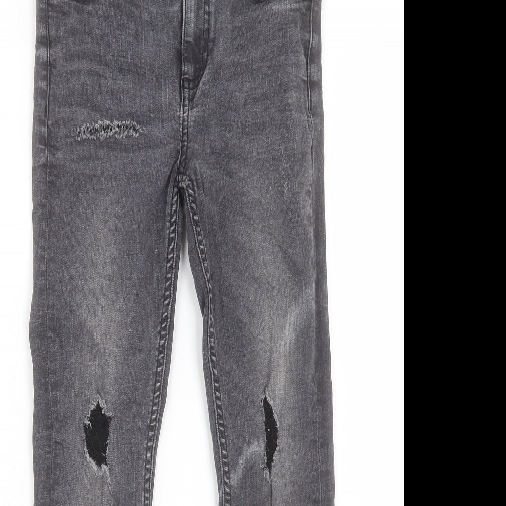 River Island Boys Black Cotton Skinny Jeans Size 9 Months Regular Button