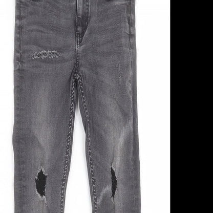 River Island Boys Black Cotton Skinny Jeans Size 9 Months Regular Button