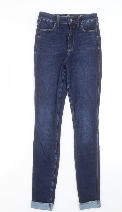 Hollister Womens Blue Cotton Skinny Jeans Size 25 in L30 in Regular Button