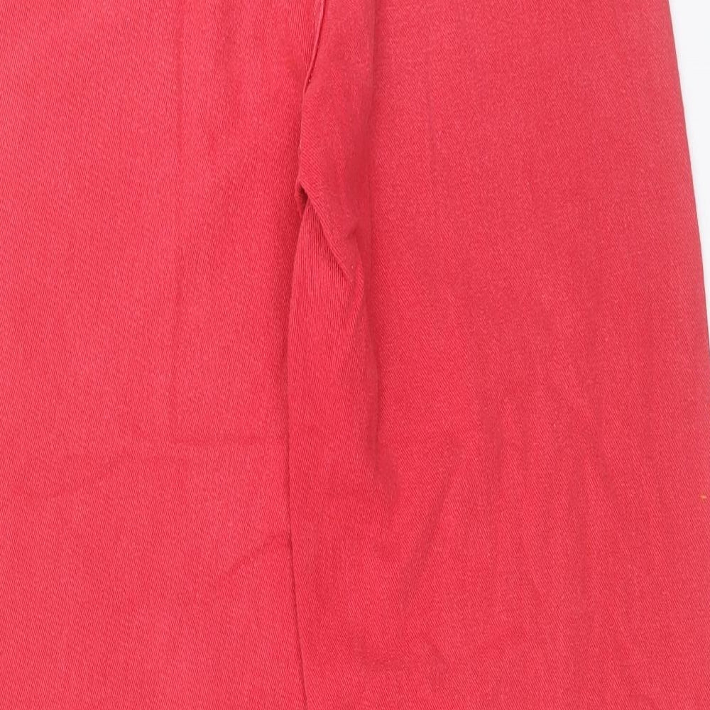 SheIn Womens Pink Cotton Wide-Leg Jeans Size S L29 in Regular Button