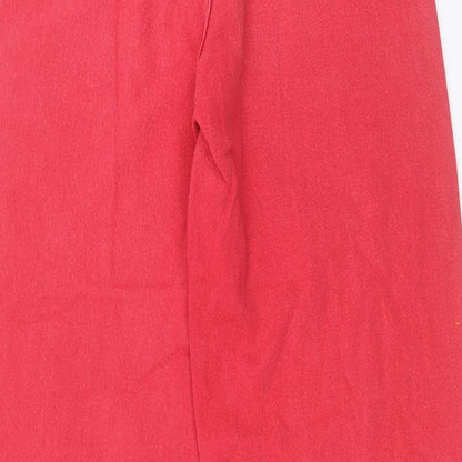 SheIn Womens Pink Cotton Wide-Leg Jeans Size S L29 in Regular Button