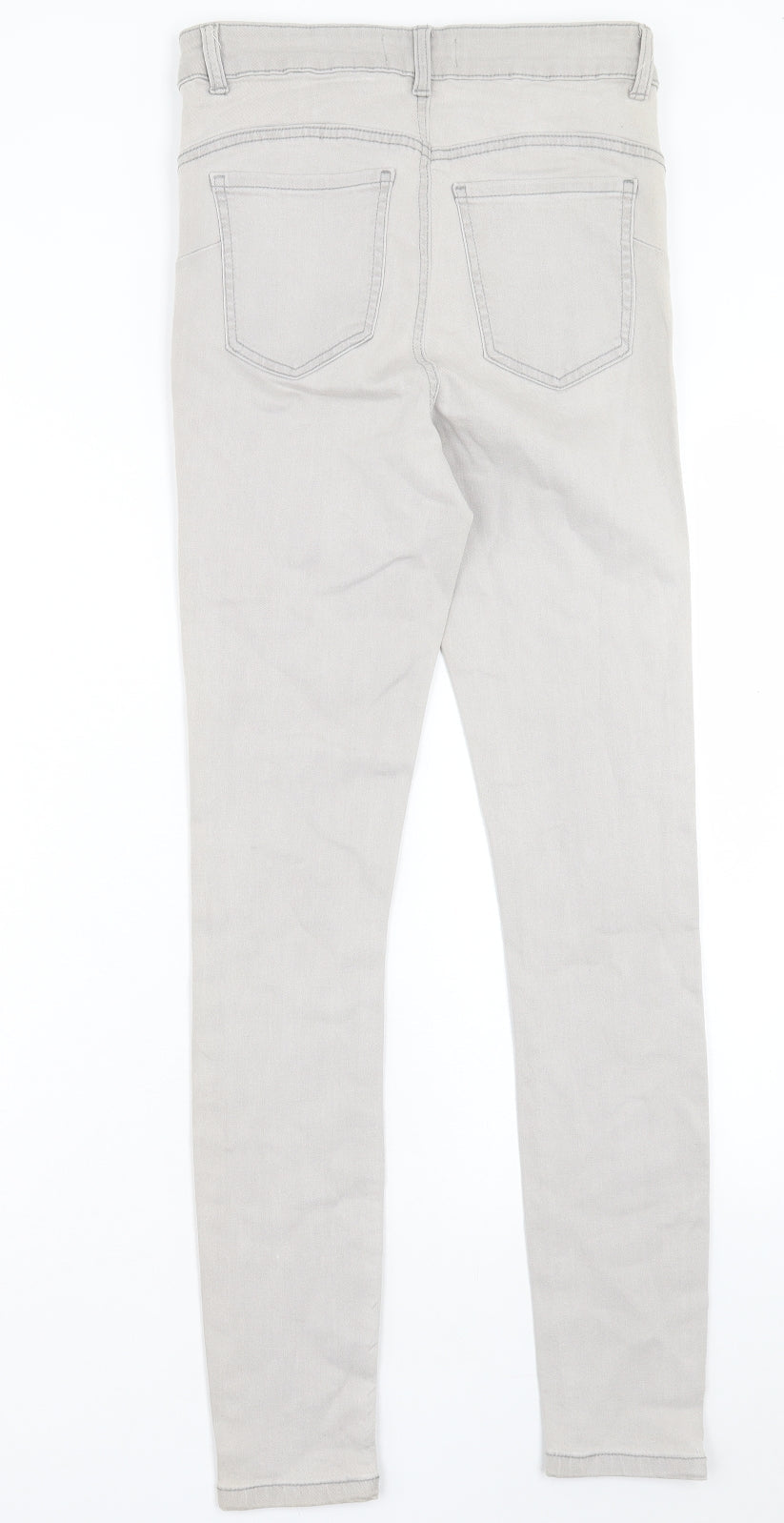 Denim & Co. Womens Grey Cotton Skinny Jeans Size 12 L29 in Regular Button