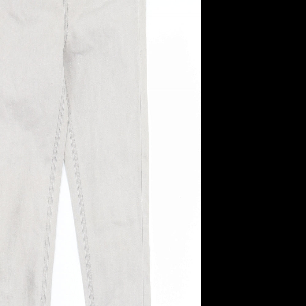 Denim & Co. Womens Grey Cotton Skinny Jeans Size 12 L29 in Regular Button