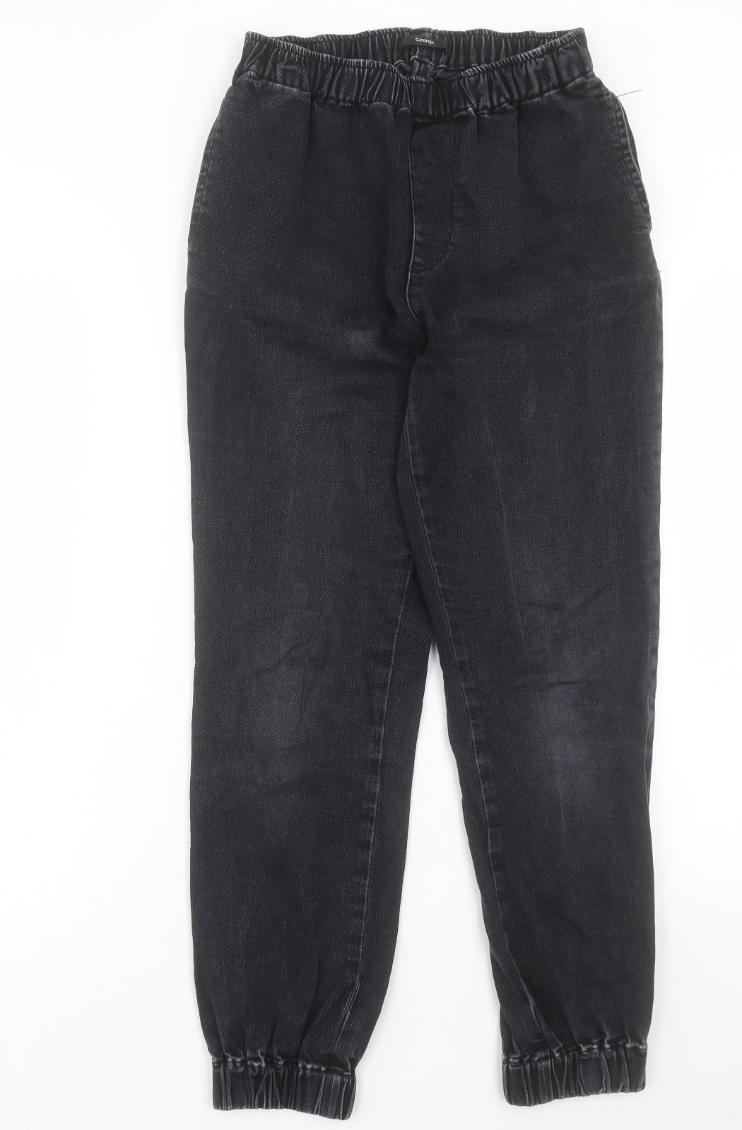 George Womens Black Cotton Tapered Jeans Size 8 L26 in Regular
