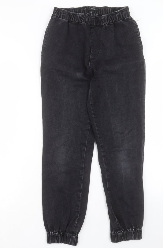 George Womens Black Cotton Tapered Jeans Size 8 L26 in Regular