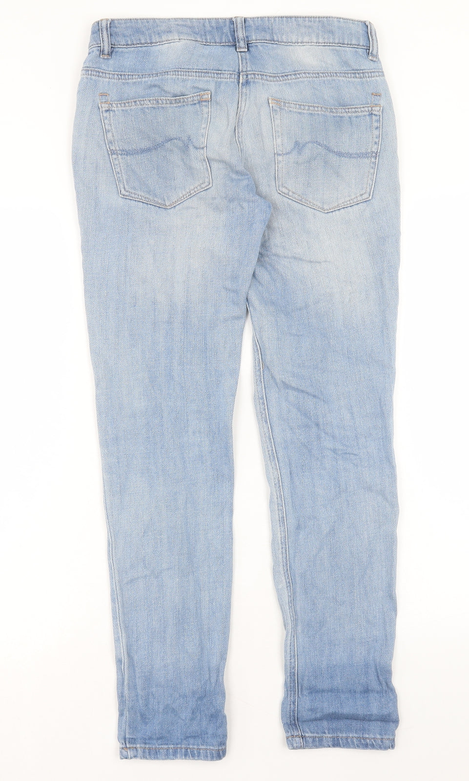 NEXT Womens Blue Cotton Skinny Jeans Size 6 L29 in Relaxed Button