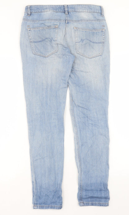 NEXT Womens Blue Cotton Skinny Jeans Size 6 L29 in Relaxed Button