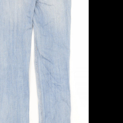 NEXT Womens Blue Cotton Skinny Jeans Size 6 L29 in Relaxed Button