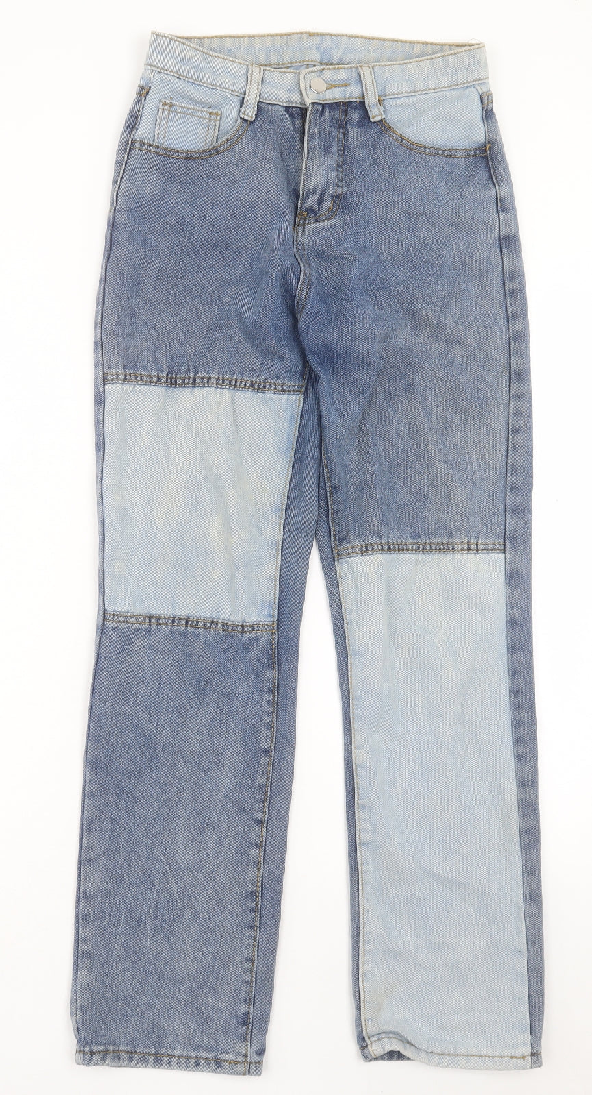 Womens UK Size S Preworn Regular Fit Straight Blue Jeans