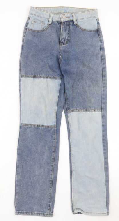 Womens UK Size S Preworn Regular Fit Straight Blue Jeans