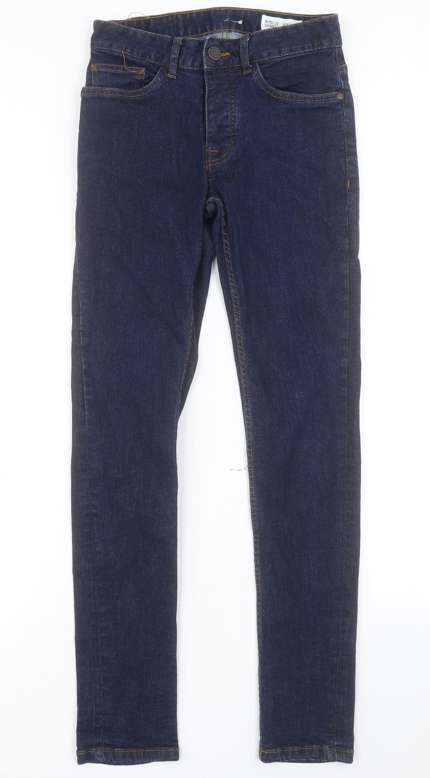 Denim & Co. Mens Blue Cotton Skinny Jeans Size 28 in L32 in Regular Button