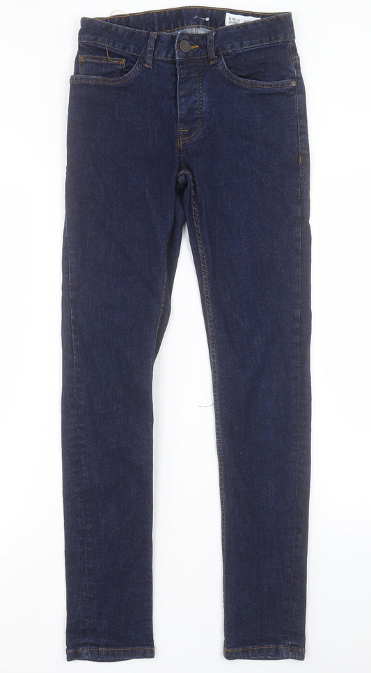 Denim & Co. Mens Blue Cotton Skinny Jeans Size 28 in L32 in Regular Button