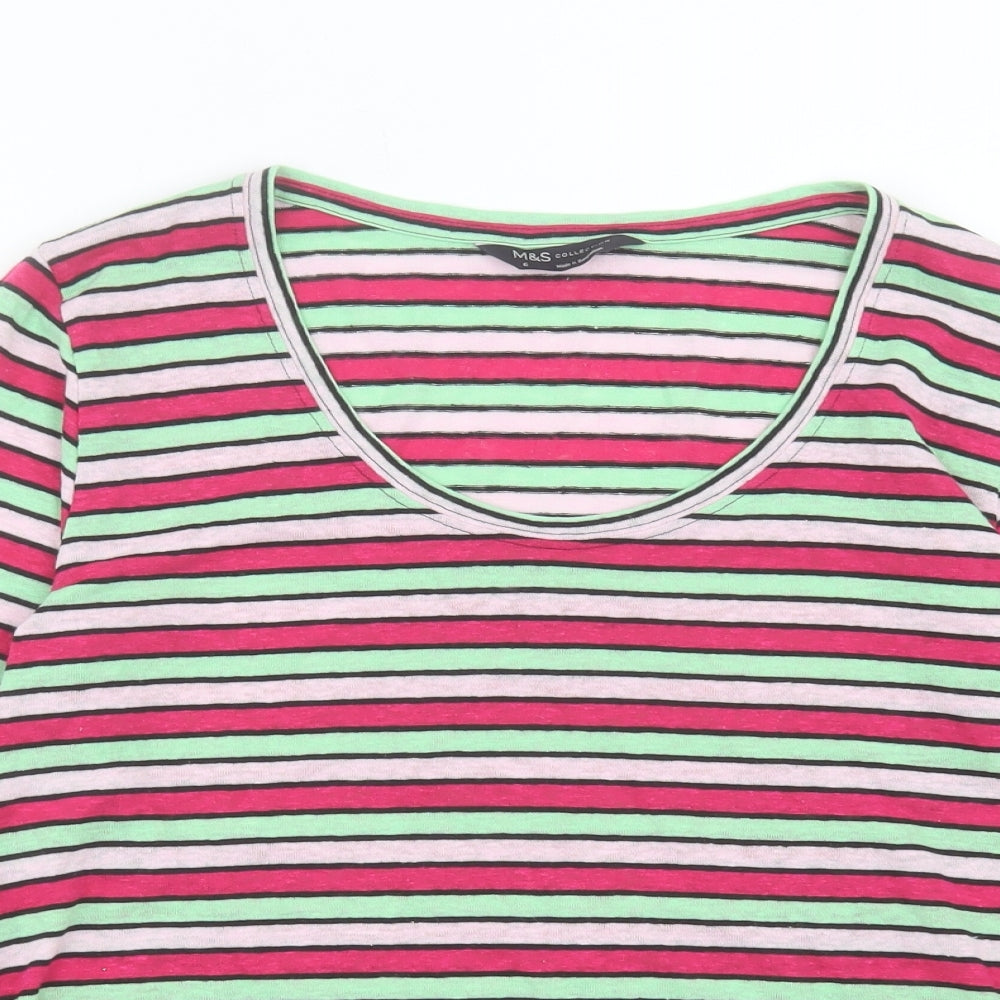 Womens UK Size 6 Marks and Spencer Pink Basic T-Shirt