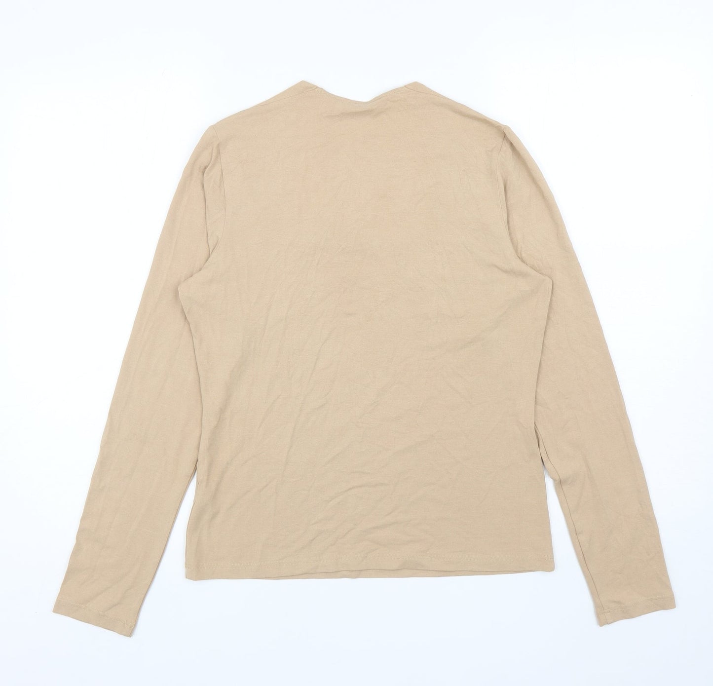 Womens UK Size 12 Marks and Spencer Beige Jersey T-Shirt