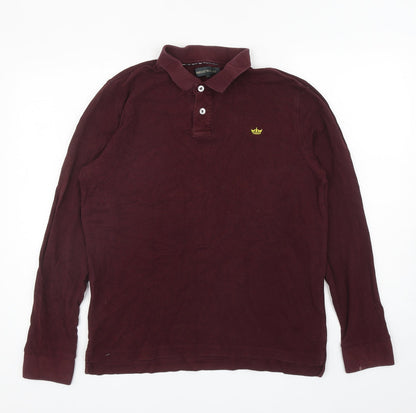 Industrialize Mens Purple Polyester Polo Size L Collared Button