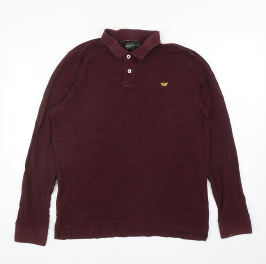 Industrialize Mens Purple Polyester Polo Size L Collared Button