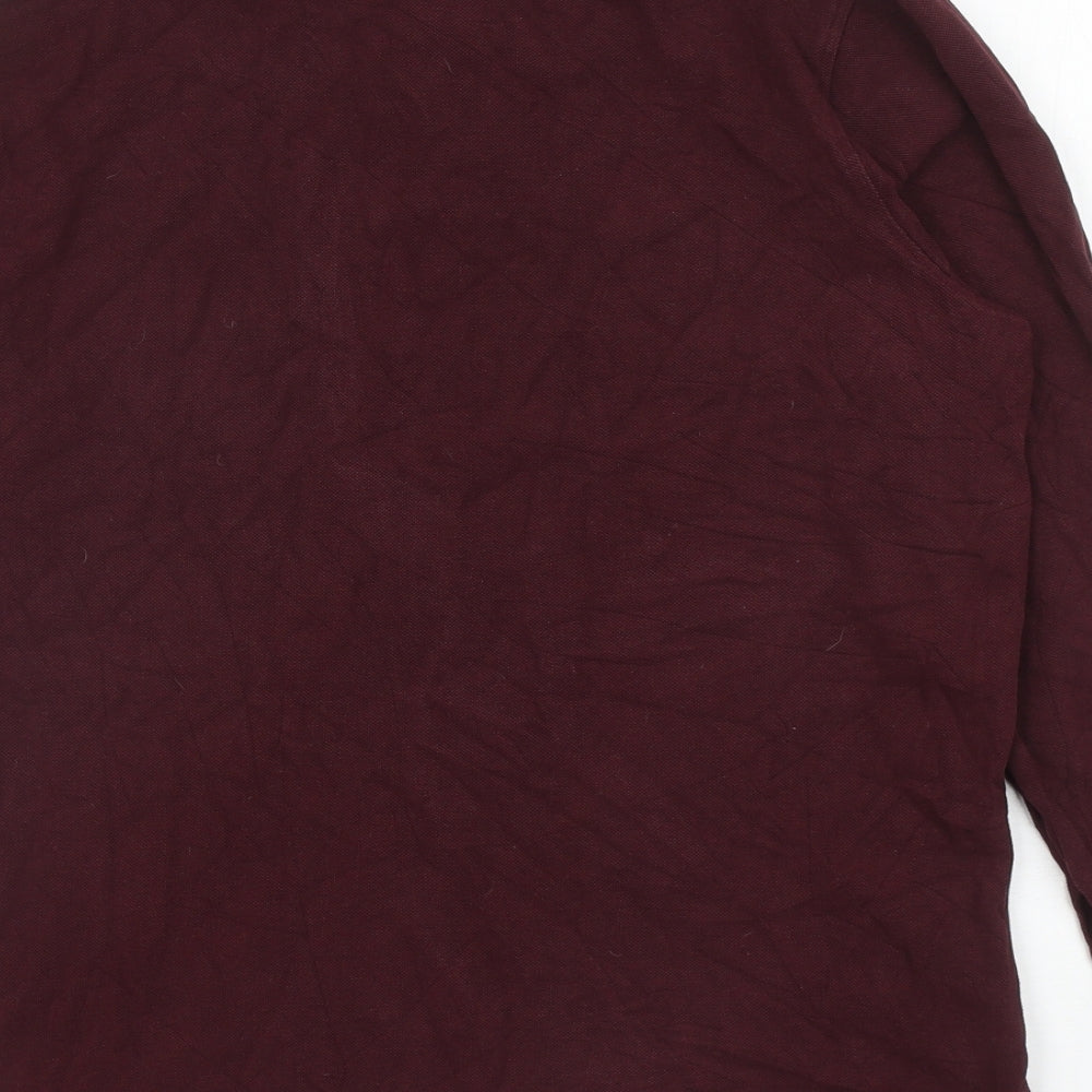 Industrialize Mens Purple Polyester Polo Size L Collared Button