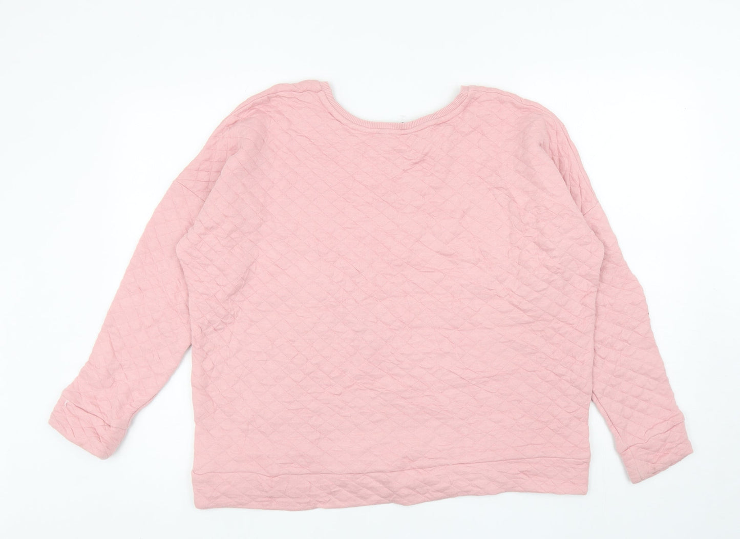 Peacocks Womens Pink Cotton Pullover Sweatshirt Size L Pullover