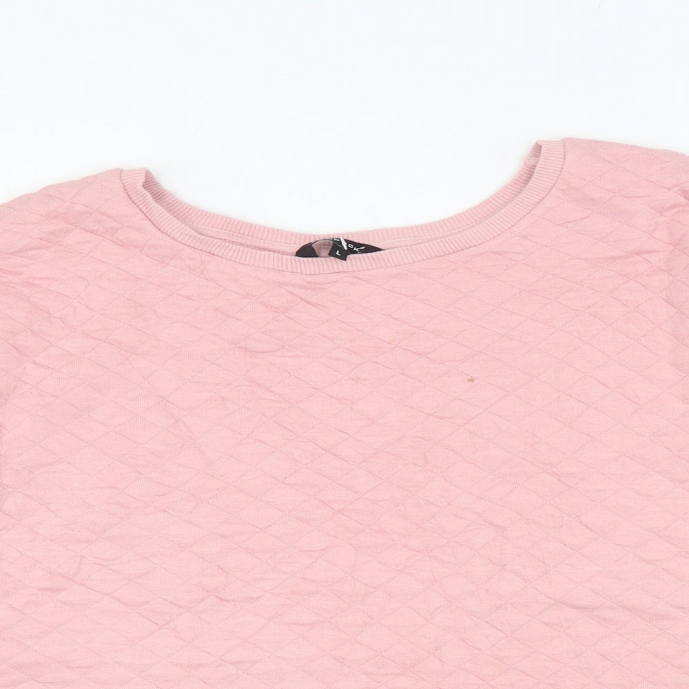 Peacocks Womens Pink Cotton Pullover Sweatshirt Size L Pullover