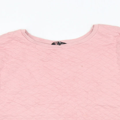 Peacocks Womens Pink Cotton Pullover Sweatshirt Size L Pullover