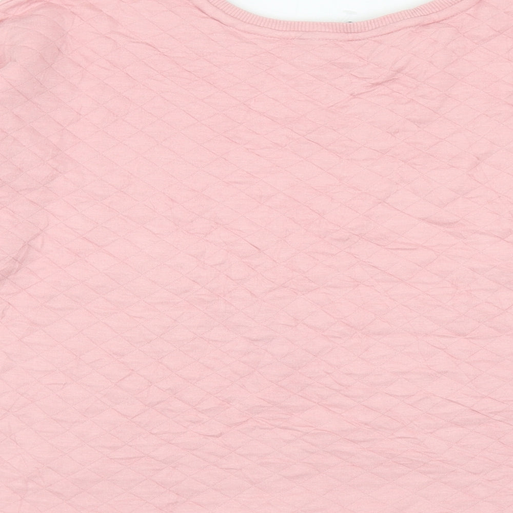 Peacocks Womens Pink Cotton Pullover Sweatshirt Size L Pullover