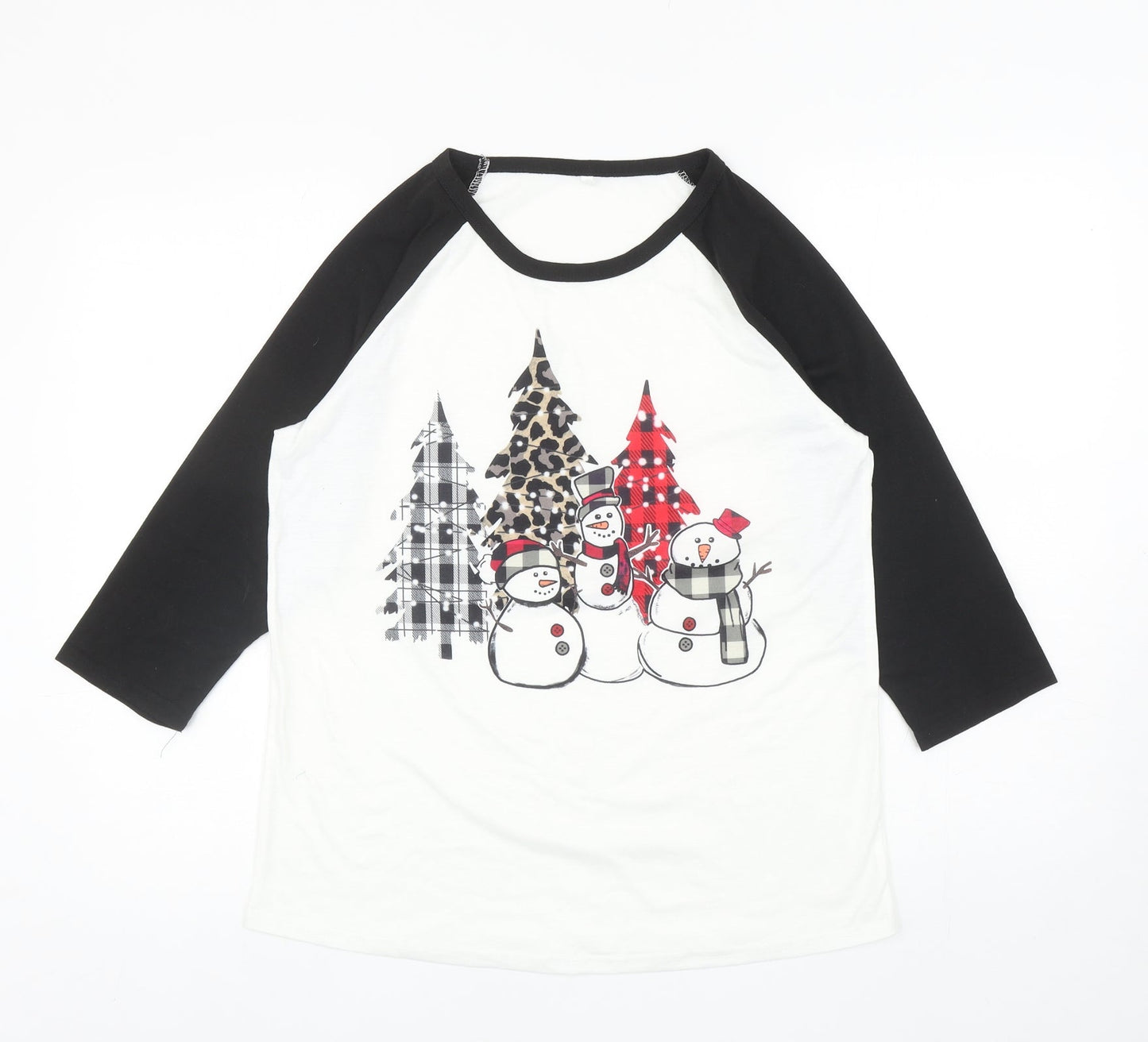 Womens UK Size M Preworn White Ringer T-Shirt