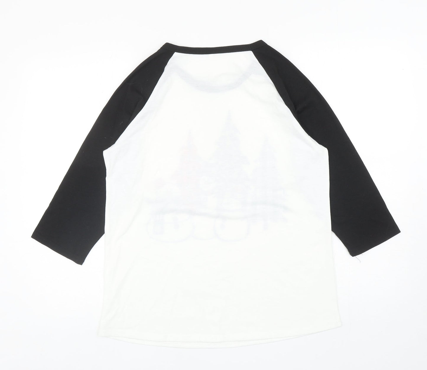 Womens UK Size M Preworn White Ringer T-Shirt